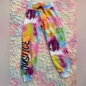 Justice Girls tie dye sweatpants size M
